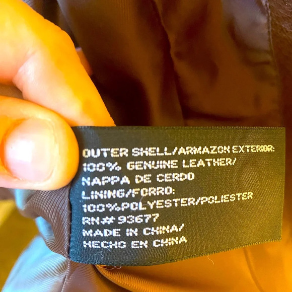 NWOT A.N.A 100% Leather Stand-Collar Jacket - Picture 14 of 14